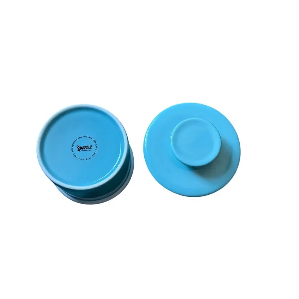 Sweese Ceramic French Butter Crock - Teal Blue